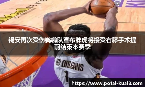 锡安再次受伤鹈鹕队宣布胖虎将接受右膝手术提前结束本赛季